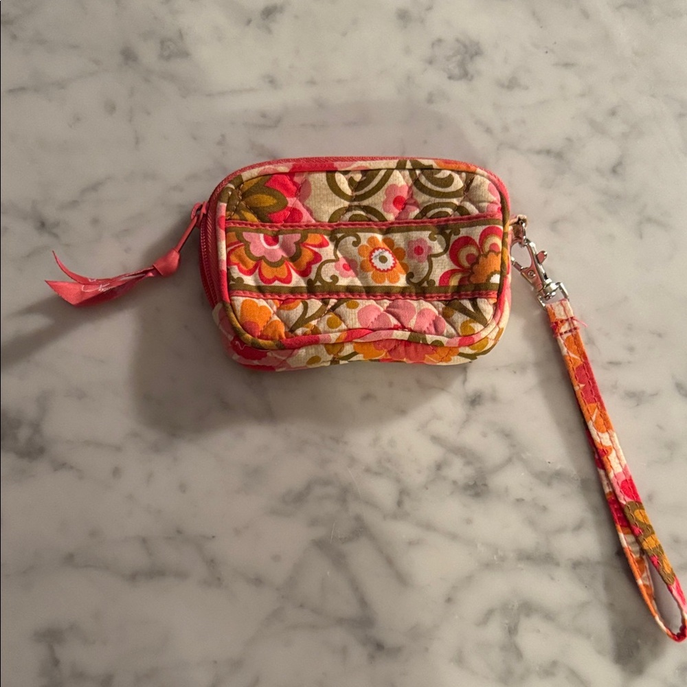 Vera Bradley | Pink and Orange Floral Wristlet